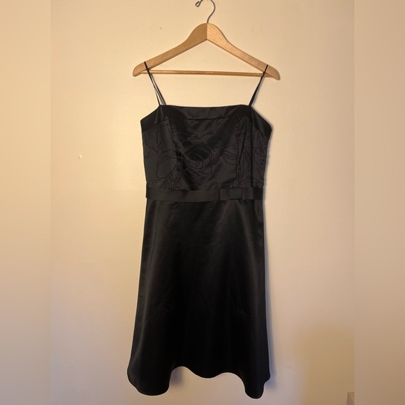 ABS Allen Schwartz Womens Black Cocktail Dress 12 Strapless  A-Line Prom Preppy - Picture 4 of 16